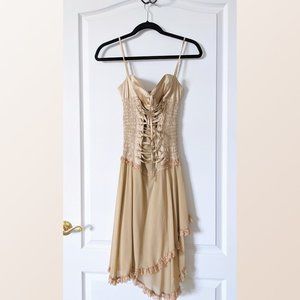 Flavio Castellani Champagne Silk Corset Dress, 44